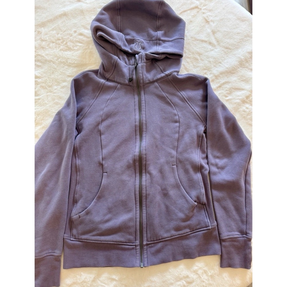 Lululemon Scuba Full Zip Hoodie Purple Sweatshirt Size 8 LW4AWMS